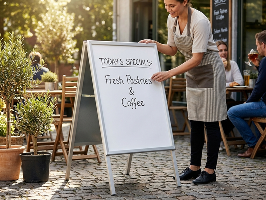Aluminium A-board with steel frame for outdoor display - product detail