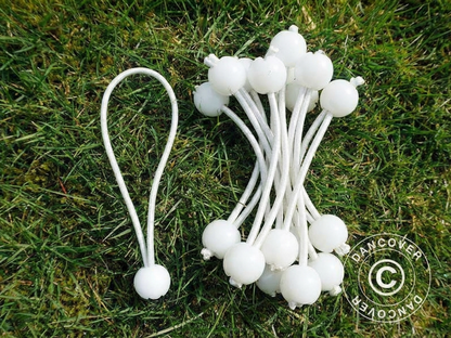 Bungee straps in white, ideal for outdoor use