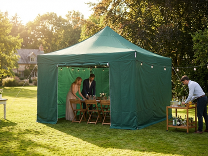 Green pop-up gazebo with aluminium frame for outdoor events - view 3