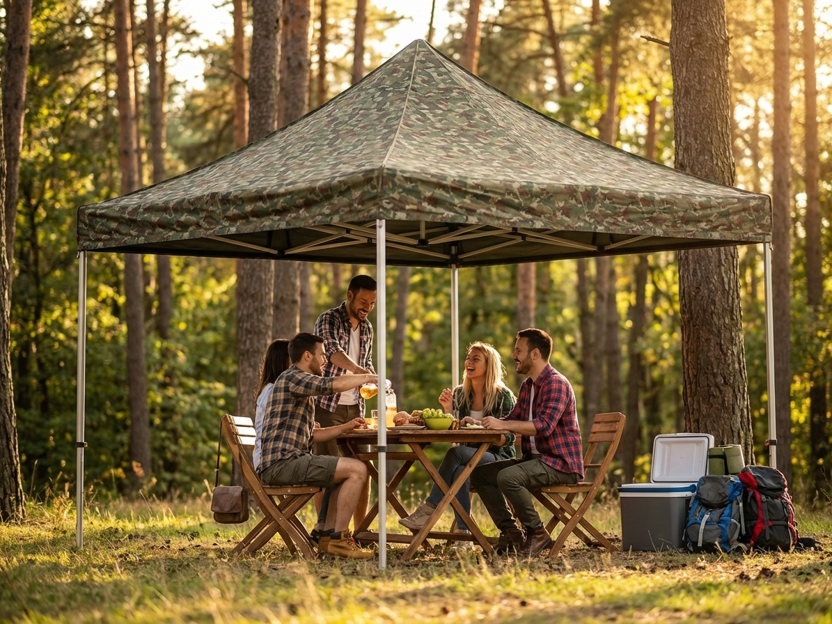 Camouflage pop-up gazebo with aluminium frame for outdoor use - view 3