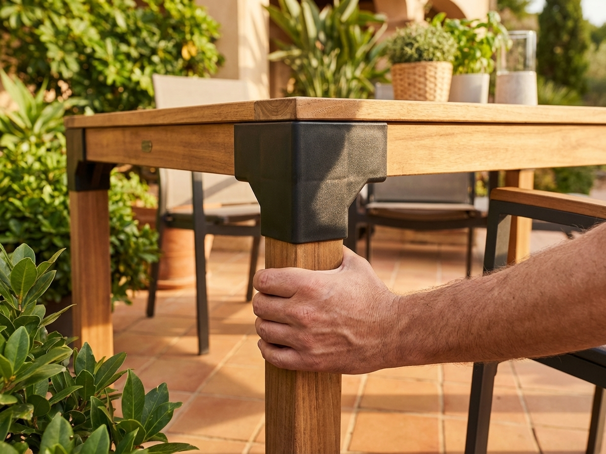 Corner Leg Fitting in Black for Indoor and Outdoor Use - view 3