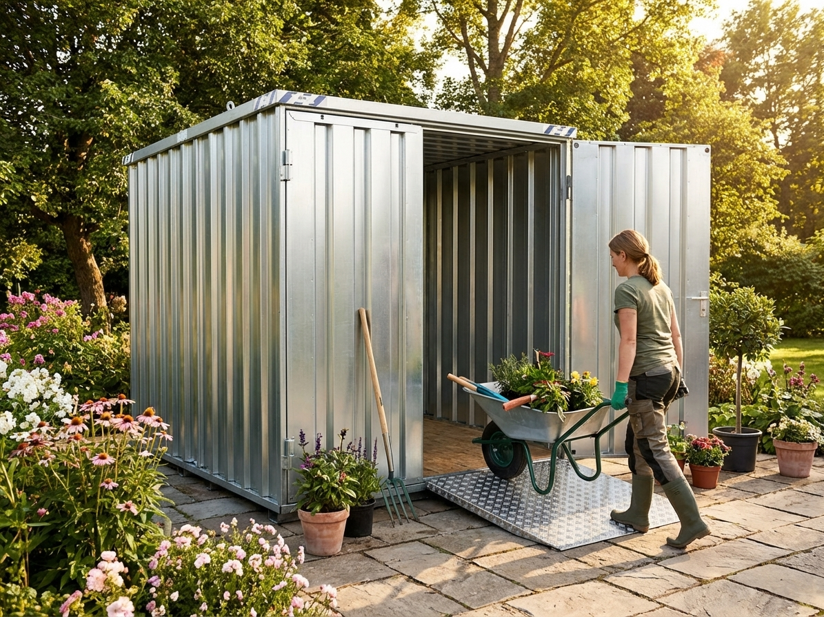 Steel Storage Container 2.1x2.1 m Silver for Industrial Use - product detail