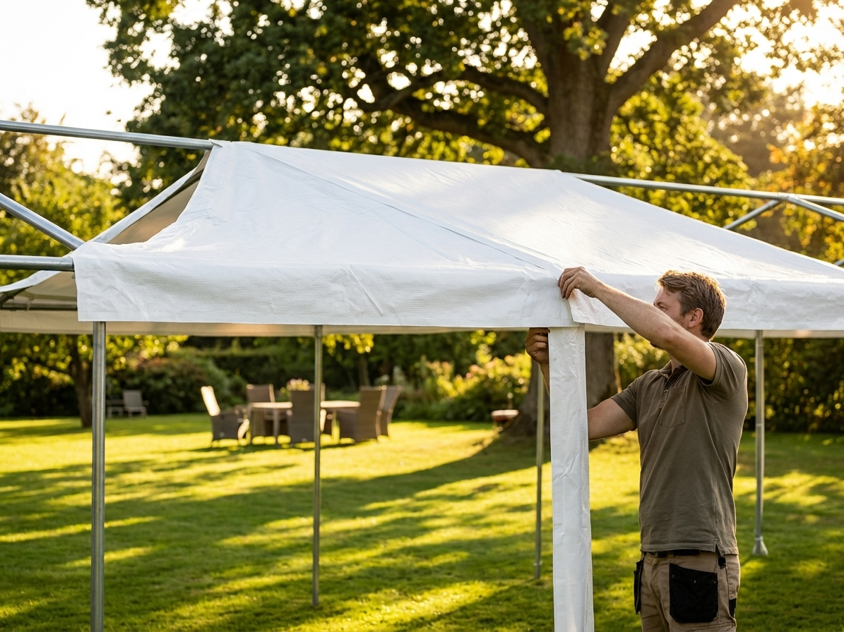 White PVC Roof Cover for Semi PRO CombiTents