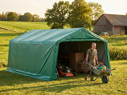 Green PVC roof cover for storage shelters - product detail