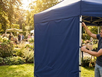Dark blue gazebo sidewall, 3m, waterproof polyester PVC - view 3