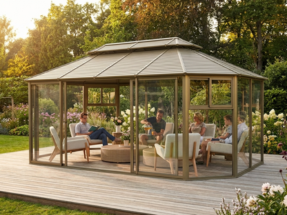 Octagonal Gazebo with Aluminium Frame and Steel Roof - view 3