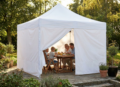 White pop-up gazebo sidewall kit 4x4m for outdoor use