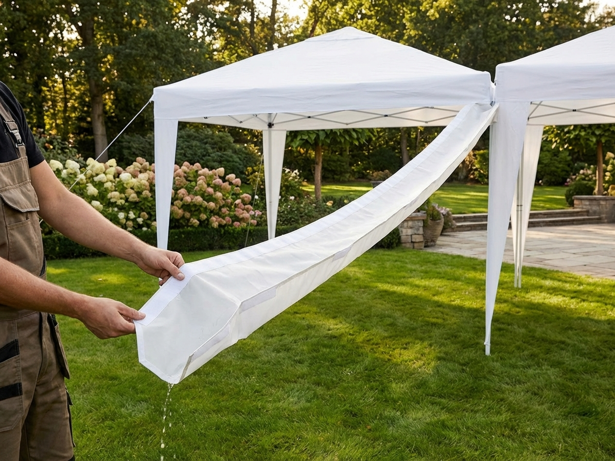 White raingutter for FleXtents, 4 meters long, waterproof