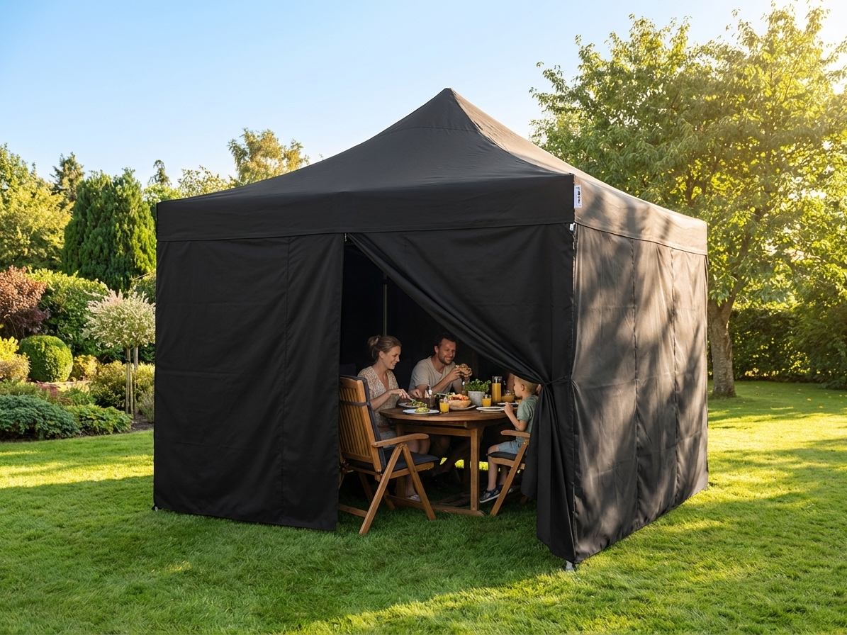 Pop Up Gazebo 3.5x3.5m Black with Aluminium Frame