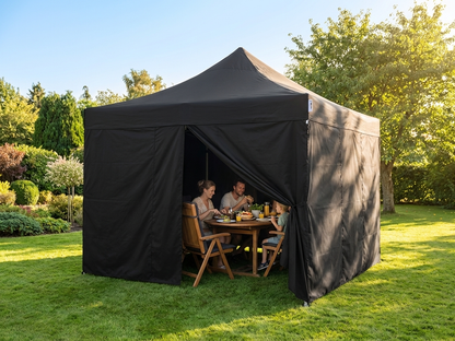 Pop Up Gazebo 3.5x3.5m Black with Aluminium Frame