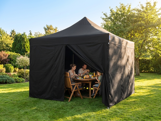 Pop Up Gazebo 3.5x3.5m Black with Aluminium Frame