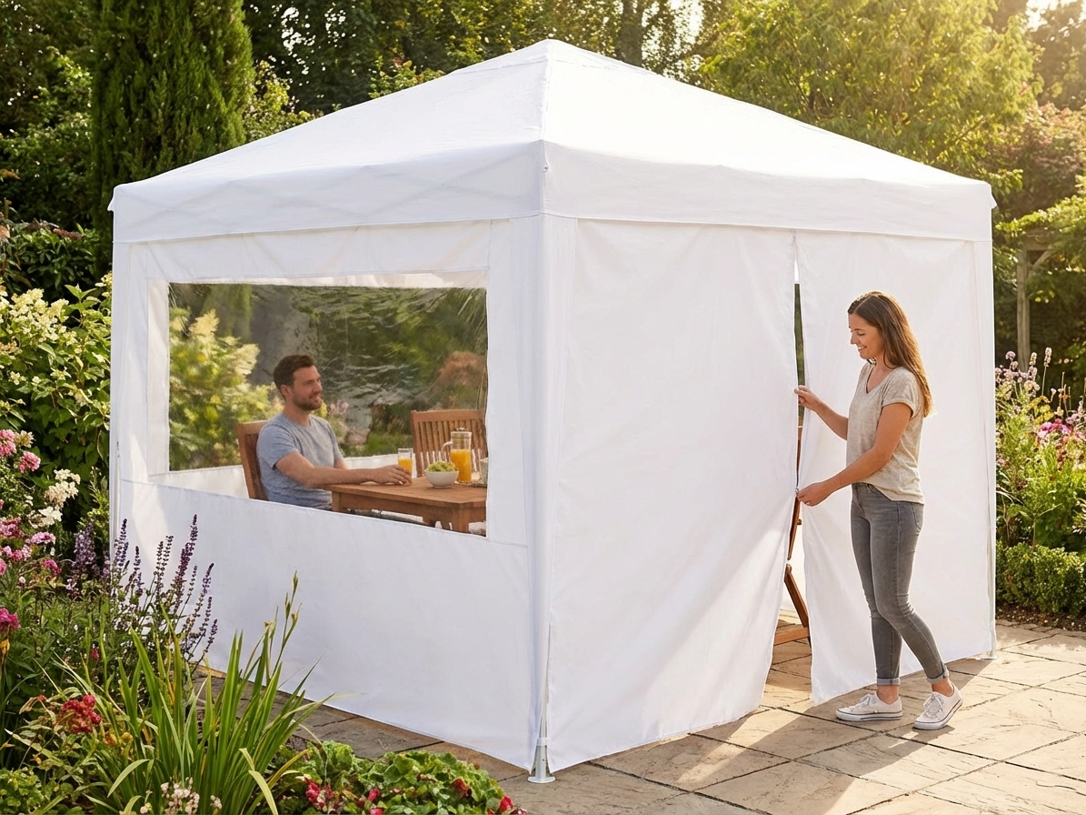 White gazebo sidewall kit 3x3m for outdoor use