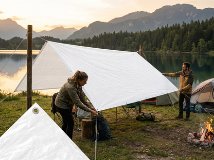 White tarpaulin 6x12 m for outdoor cover - view 3