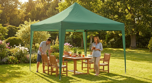 Green gazebo roof cover 4x4 m for outdoor use