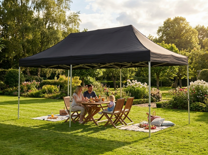 Black pop-up gazebo with steel frame for outdoor events - view 3