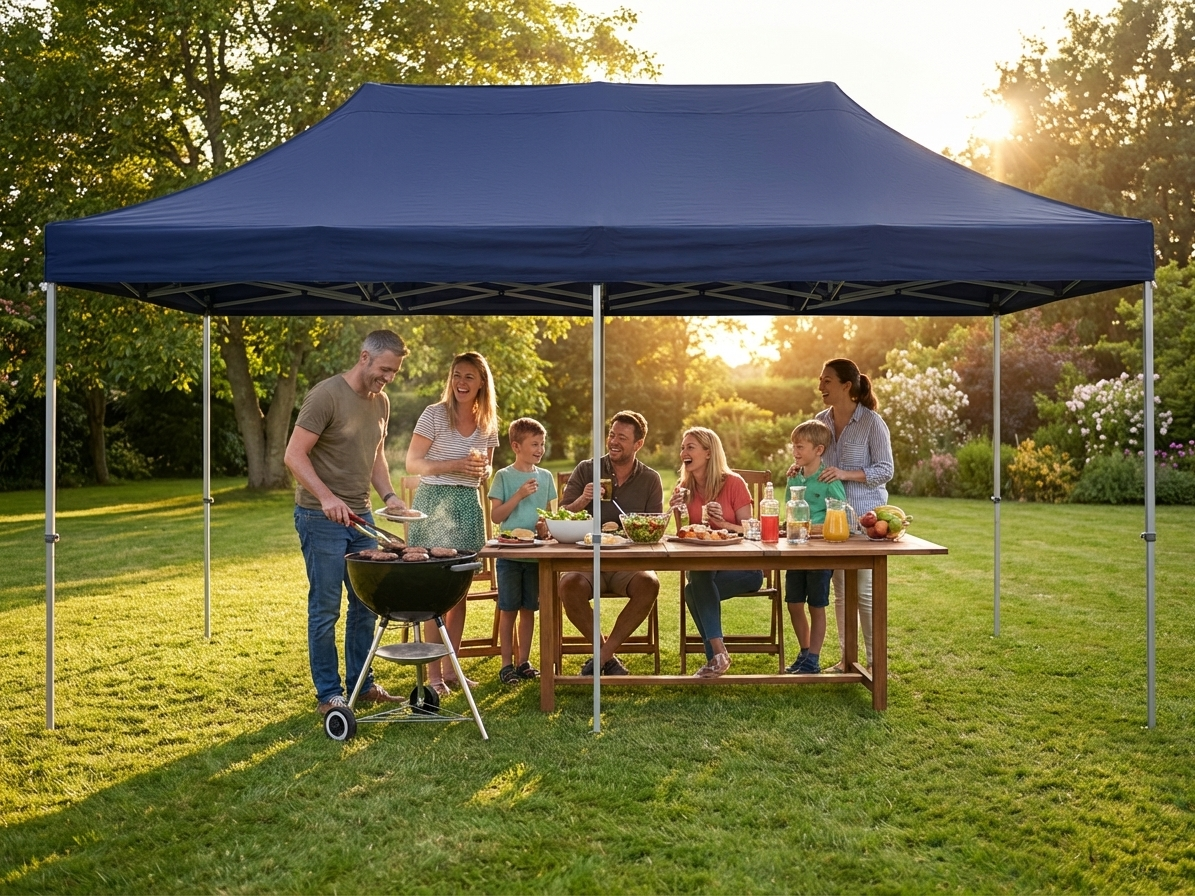 Pop Up Gazebo 3x6 m Dark Blue Steel Frame for Outdoor Events - product detail