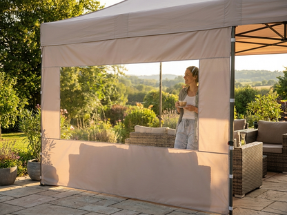 Latte sidewall with panorama window for FleXtents, 4m