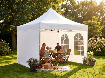 White pop up gazebo with aluminium frame for outdoor use - product detail