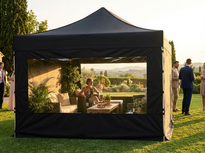 Black sidewall with panorama window for outdoor events - view 3