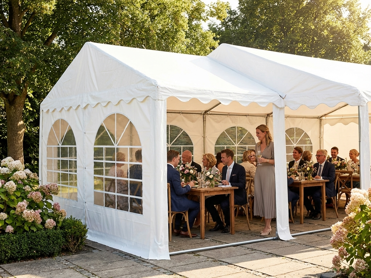 4m White CombiTent Extension with PVC and Steel Frame - product detail