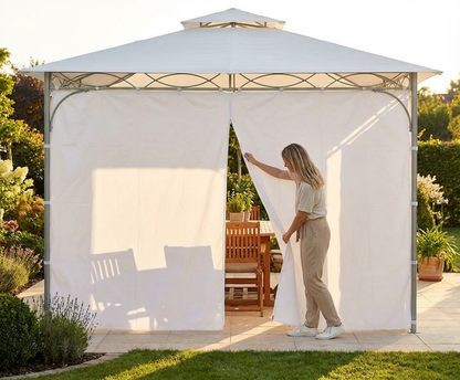 White sidewall with zipper for outdoor tents