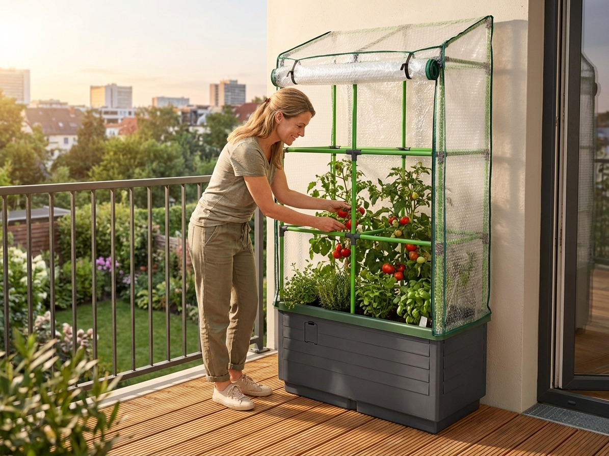Self-watering planter box in anthracite for domestic and outdoor use - view 3