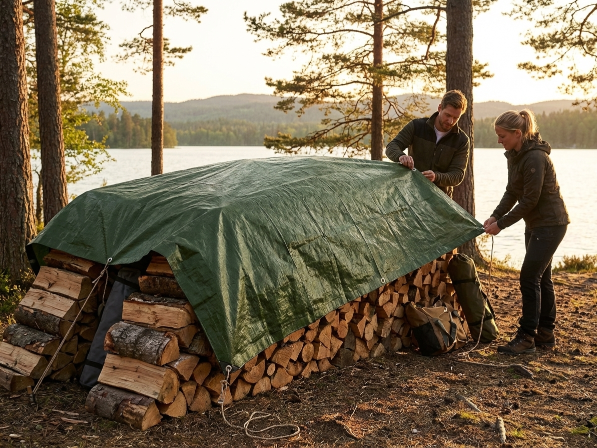 Green tarpaulin 6x8m for outdoor protection - view 3