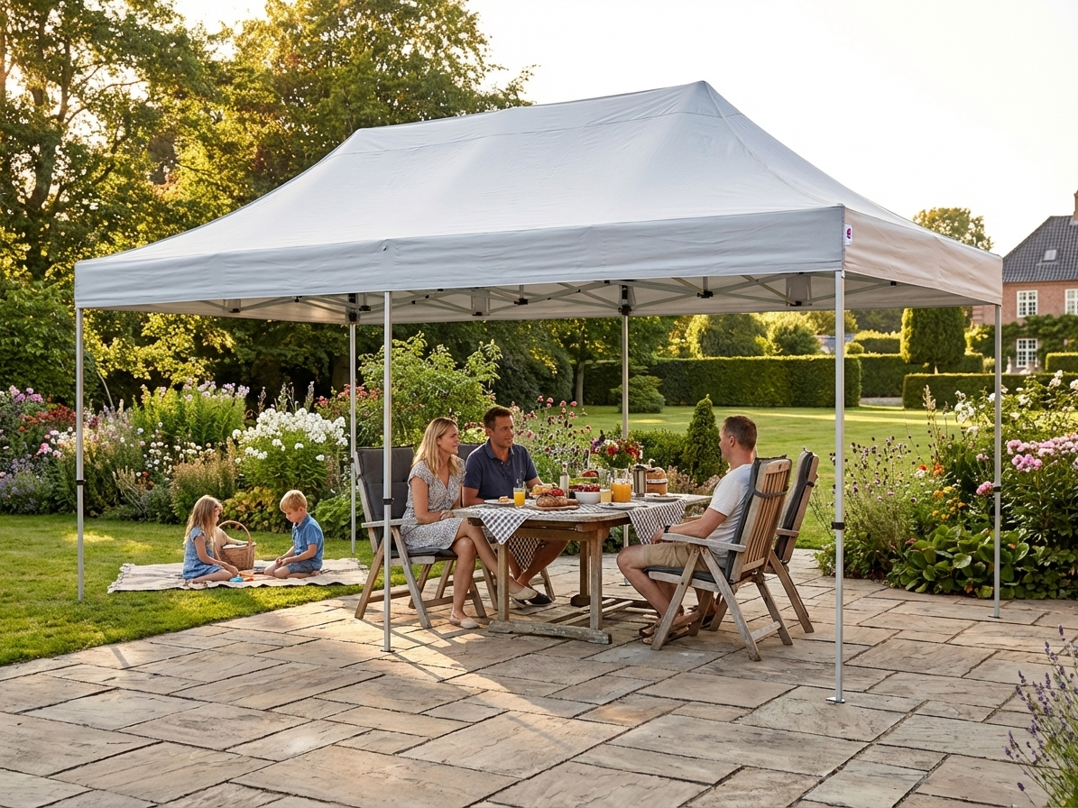Silver pop-up gazebo with steel frame for outdoor use - product detail