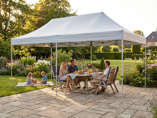 Silver pop-up gazebo with steel frame for outdoor use - product detail