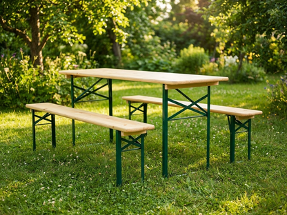 Beer Table Set made of Pinewood and Steel for indoor and outdoor use