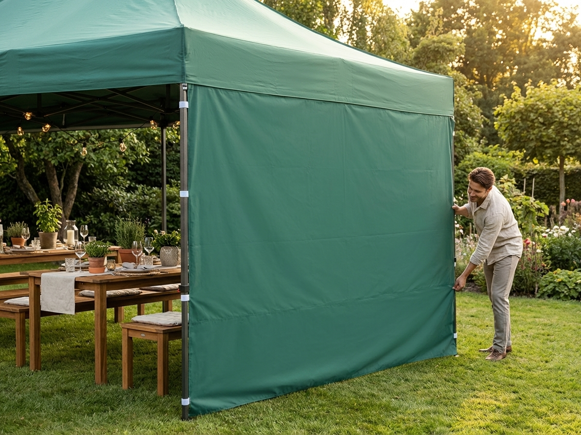 Green sidewall for FleXtents, 3m width, polyester with PVC backing - view 3