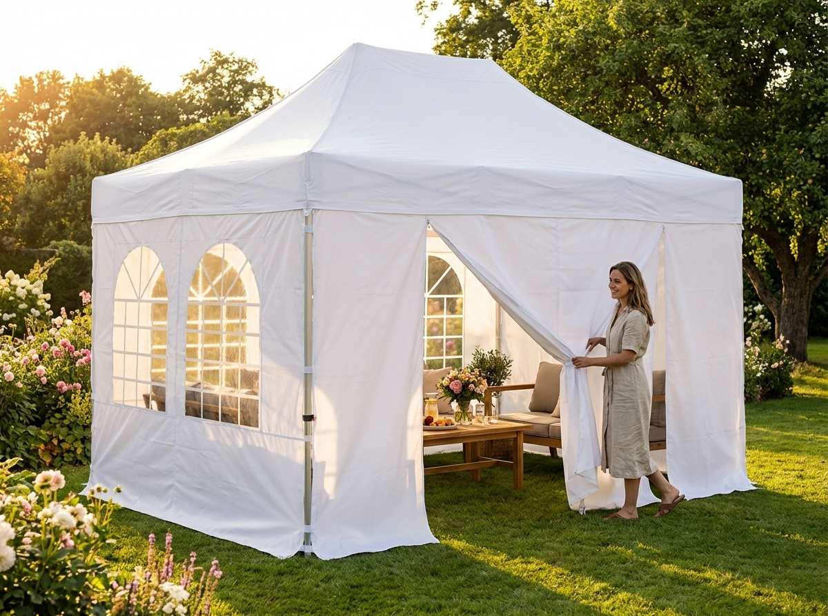 White Gazebo Sidewall Kit 3x4.5m for Outdoor Use - product detail