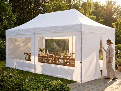 White Pop Up Gazebo Sidewall Kit 4x8m for outdoor events - product detail