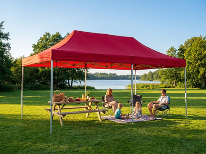 Red pop up gazebo 4x6 m with aluminium frame for outdoor events