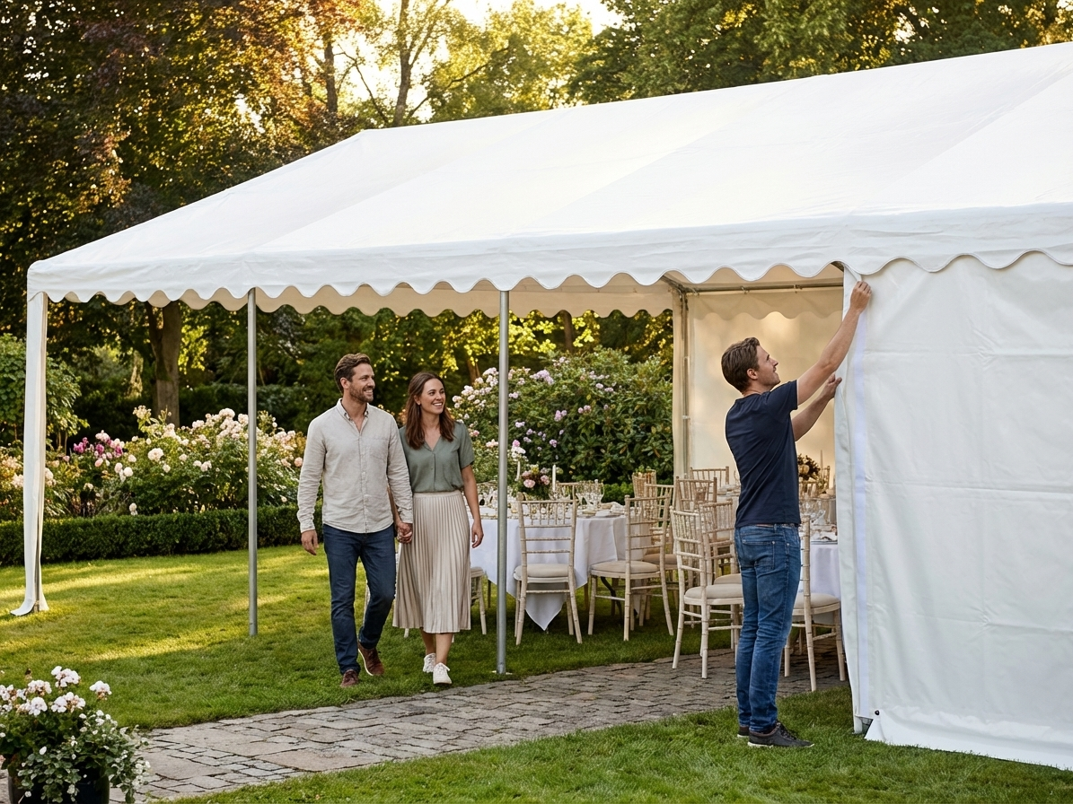 White roof cover for 5x10 m marquee, outdoor use
