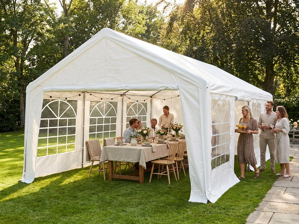 White marquee tent 4x8 m for outdoor events - view 3