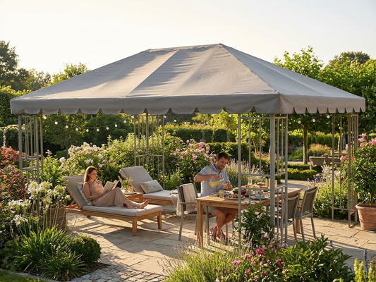 Gazebo Roof Replacement 4x6 m Grey Polyester PU Coated - product detail