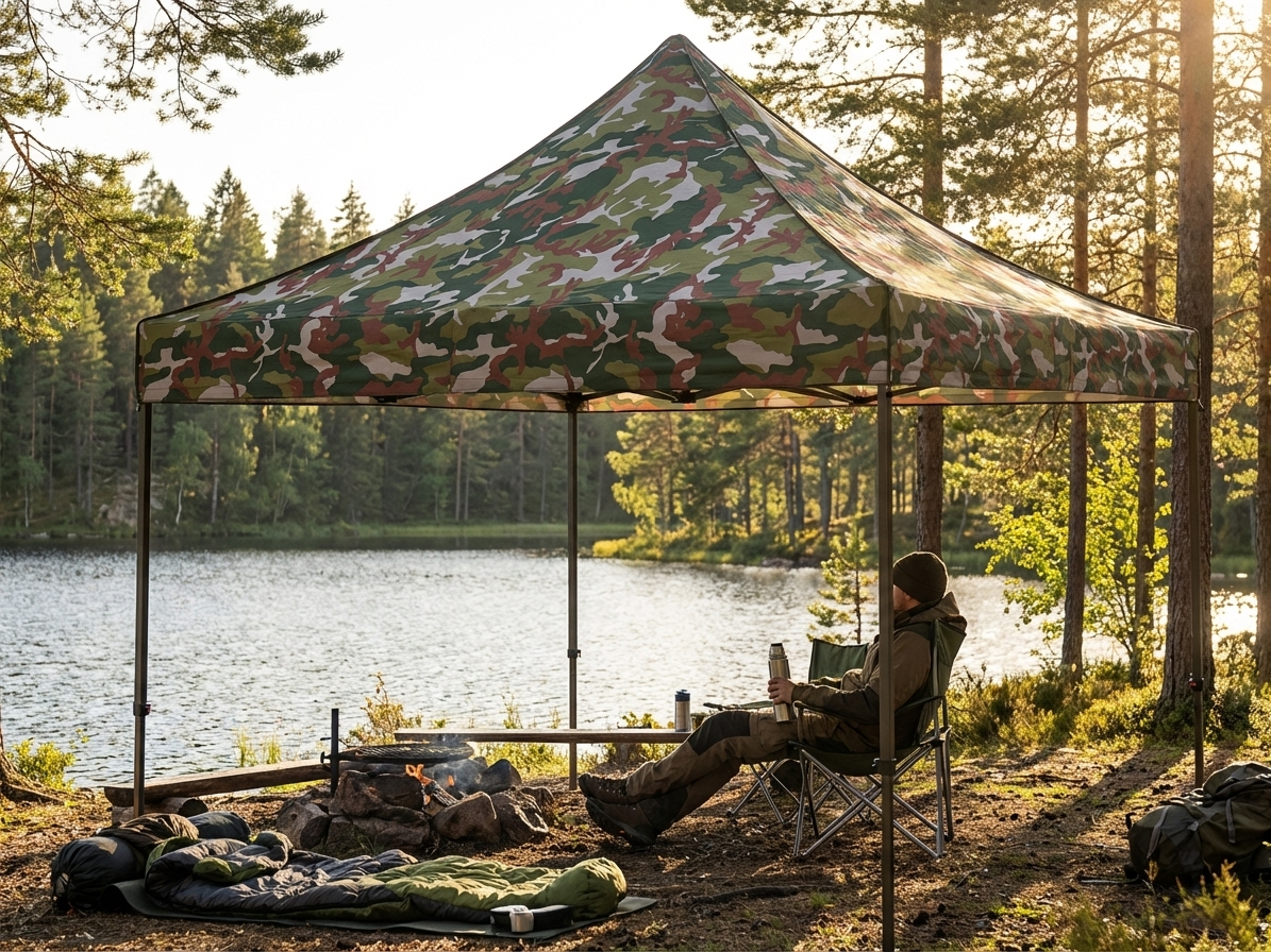 Camouflage gazebo roof cover 4x4m for outdoor use - view 3