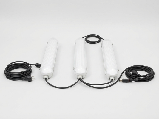Industrial LED Fixture in white, made from polycarbonate