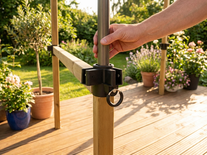Black steel corner leg fitting for indoor use - product detail