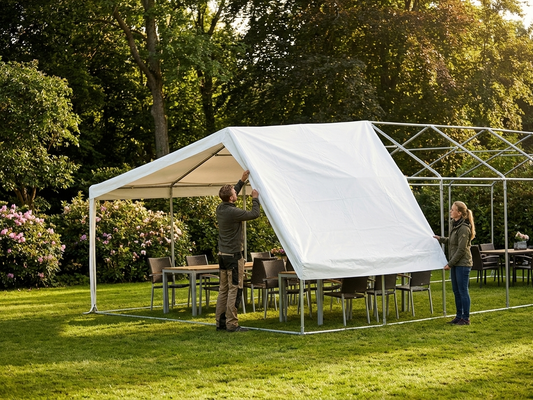 White PVC roof cover 5x2 metres for outdoor use