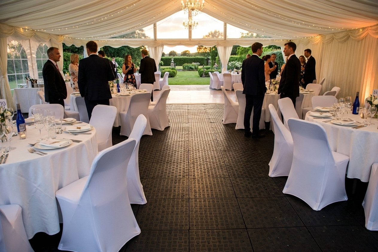 Recycled PE flooring in anthracite, 96 m²