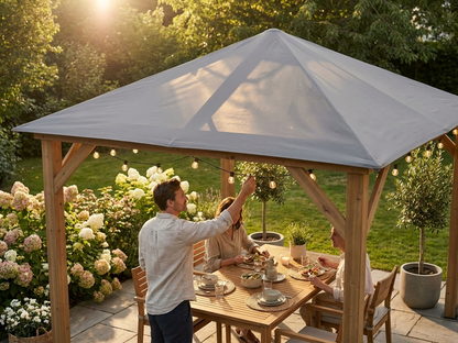 Grey wind roof for gazebo, polyester material - product detail