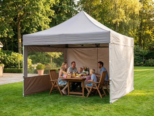 Pop up gazebo with steel frame in latte 4x4 m for outdoor events - product detail