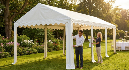 White PVC roof cover for marquee, 4x8 m size - product detail