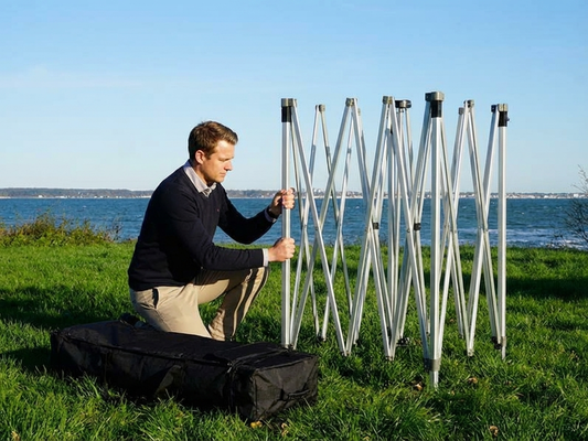 Aluminium pop up gazebo frame in silver for outdoor events