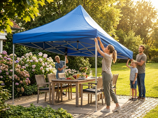 Blue gazebo roof cover 3x4.5 metres for outdoor use