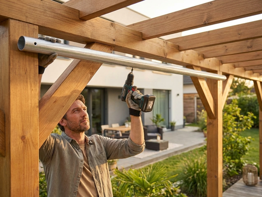Galvanised steel tube for roofing support in silver