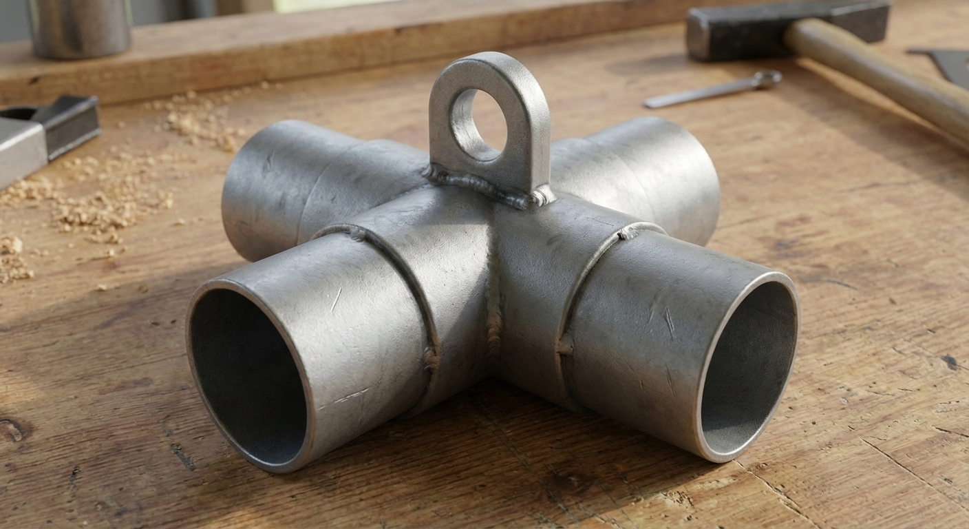 Galvanised steel connector in silver for industrial use - product detail