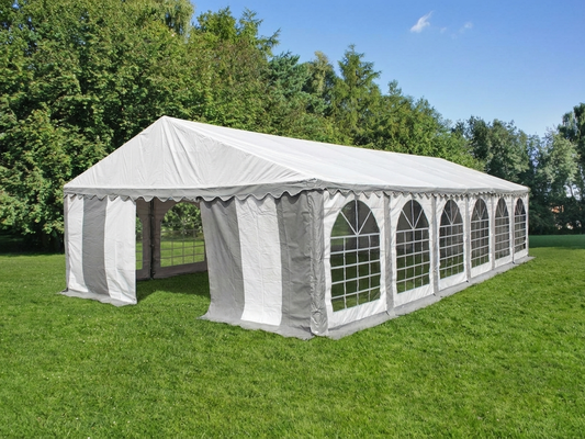 Durable 6x12m Grey and White marquee for outdoor events